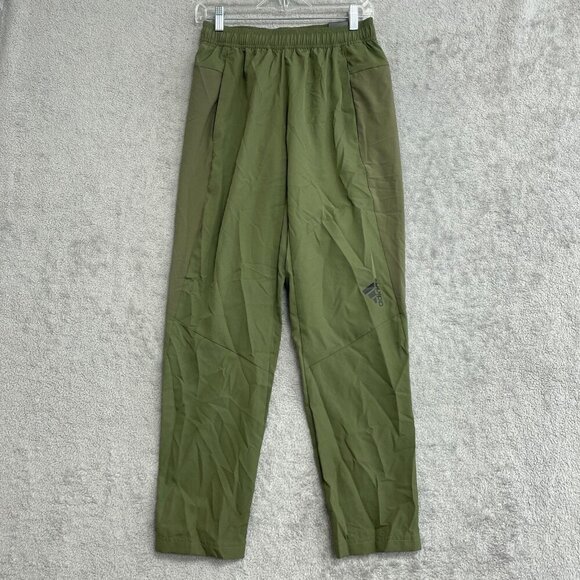 NEW Adidas Men's S Training Track Pants Olive Green Regular Fit - Picture 2 of 10